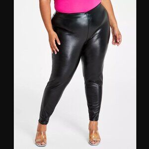 Vince Camuto NEW Women's Black Plus Size Faux-Leather Leggings Size XL/16